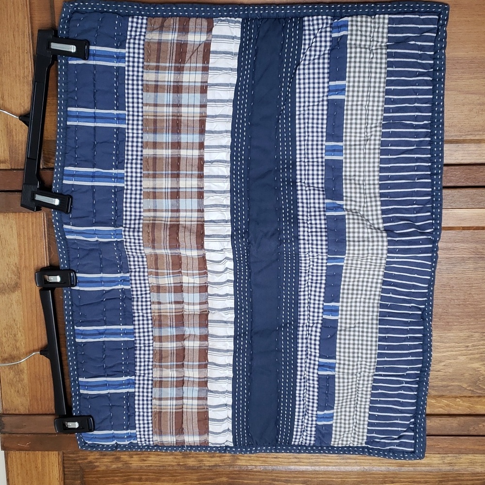 Pottery Barn Kids Striped Quilted Patchwork Standard Pillow Sham
